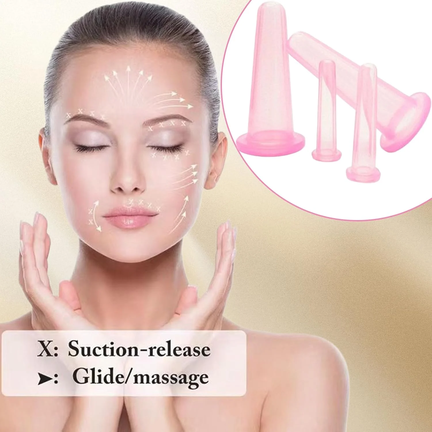 فنجان های مکش صورت، فنجان های حجامت سیلیکونی، ابزار سبک وزن ماساژ و مراقبت از پوست صورت برای دختر، خواهر، دوست، همسر، دوست دختر