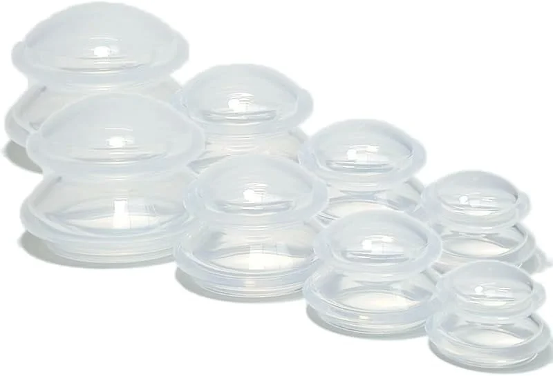 ست حجامت سیلیکونی، 8 تکه، فنجان های ماساژ شفاف برای کاهش سلولیت