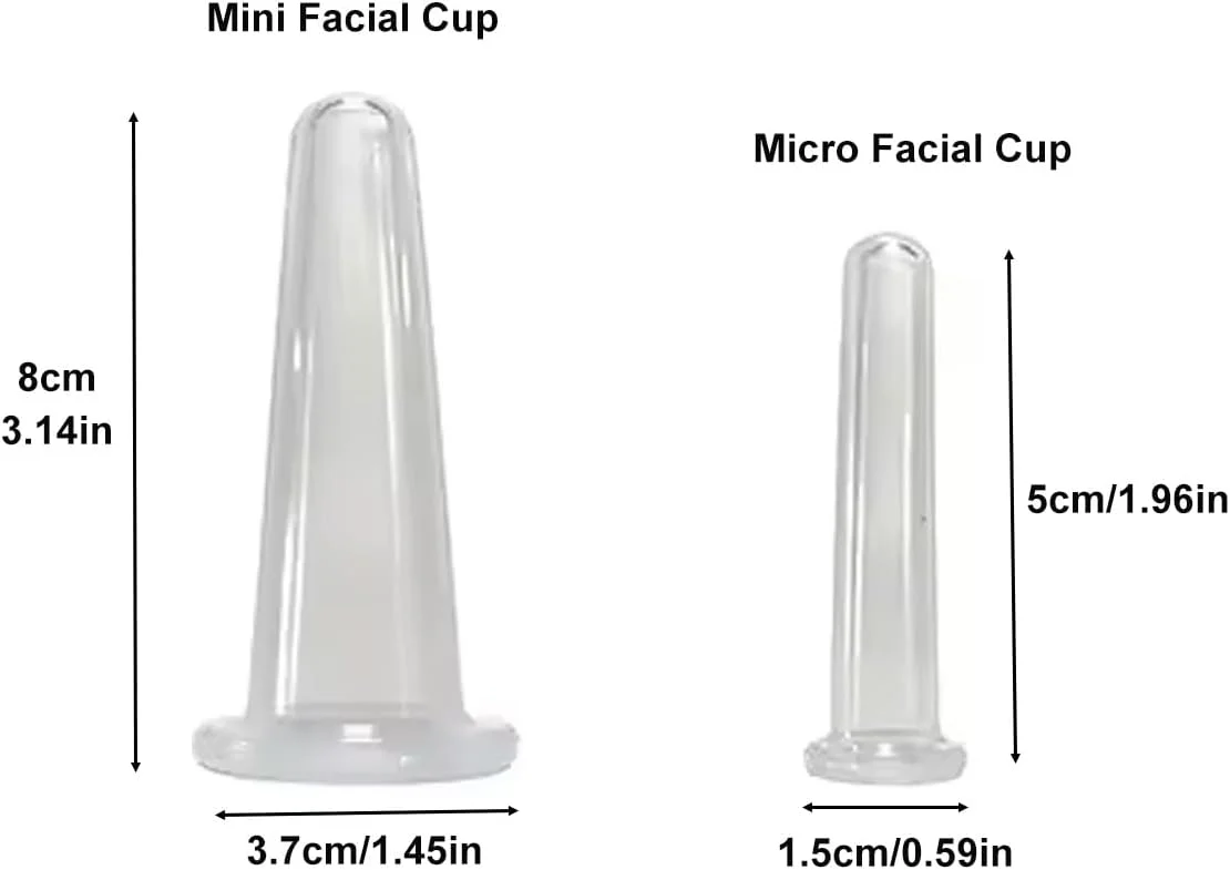 ست کاپینگ صورت سیلیکونی، ماساژور کاپینگ مراقبت از صورت و بدن، ست 4 عددی فنجان مکش خلاء اسپا خانگی، ابزار زیبایی برای پوست گردن و چشم (سفید، مخلوط)