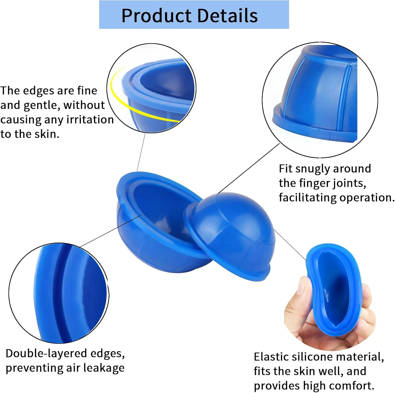 مجموعه ۱۲ عددی لیوان حجامت سیلیکونی لوکی - مجموعه حجامت صورت با طراحی ضد نشت ارتقا یافته، لیوان ماساژ برای رفع سلولیت، تسکین درد کل بدن، رهاسازی میوفاشیال و سم زدایی (آبی)