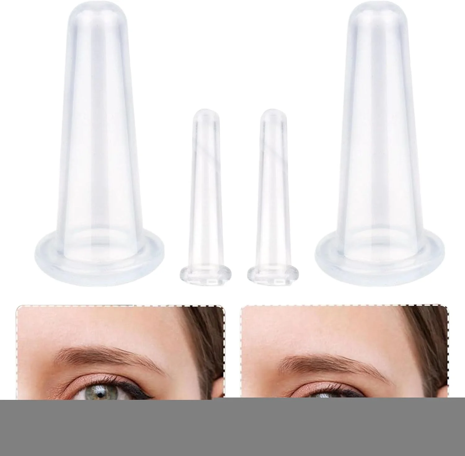 مجموعه کاپینگ صورت، فنجان های سیلیکونی وکیوم کاپینگ 8x3.7 سانتی متر برای صورت، ابزار ماساژ سفت کننده پوست وکیوم، سبک و قابل حمل، برای مسافرت، خانه، مدرسه