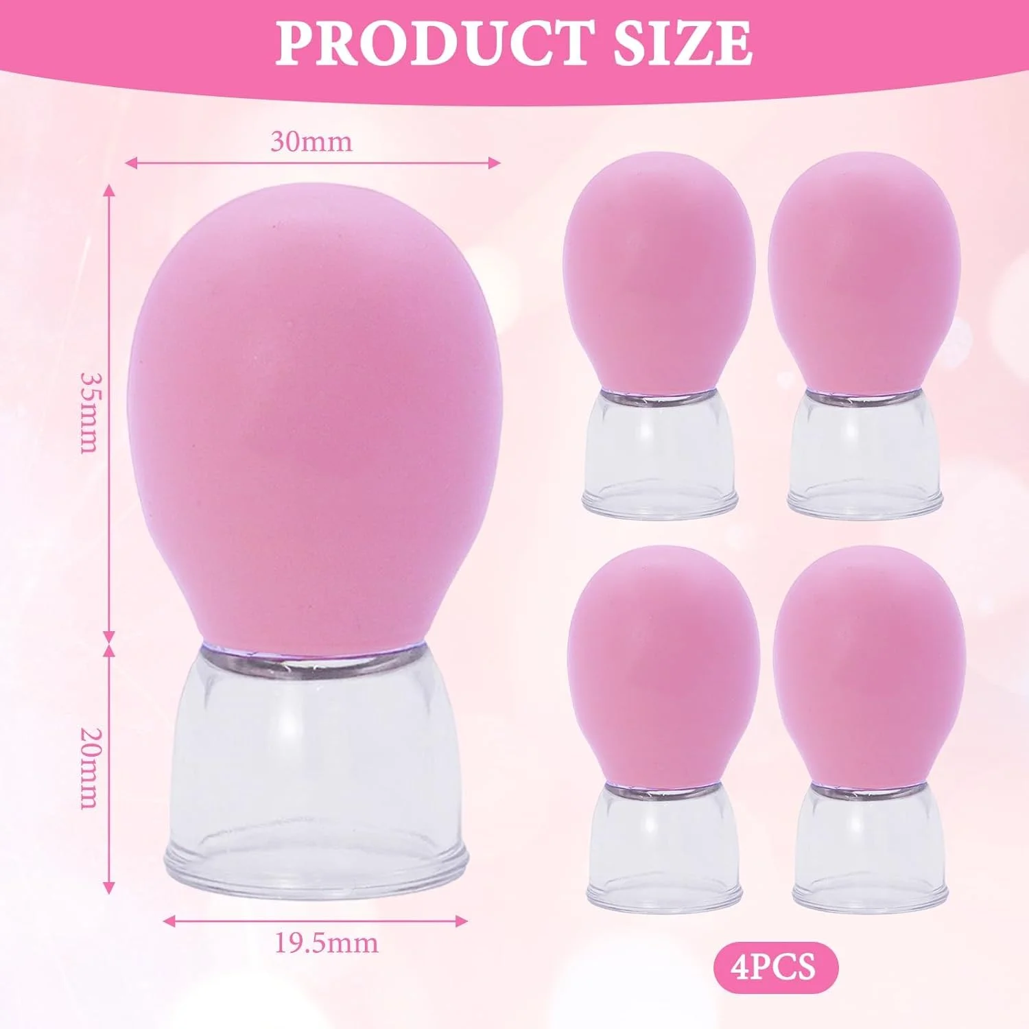 ست ۴ عددی لیوان حجامت شیشه ای، فنجان ماساژ مکش خلاء، فنجان های کوچک سیلیکونی صورت، کمک ماساژور صورت، لیوان حجامت سفت کننده پوست، مناسب برای ماساژ صورت، آرامش بدن و تسکین درد