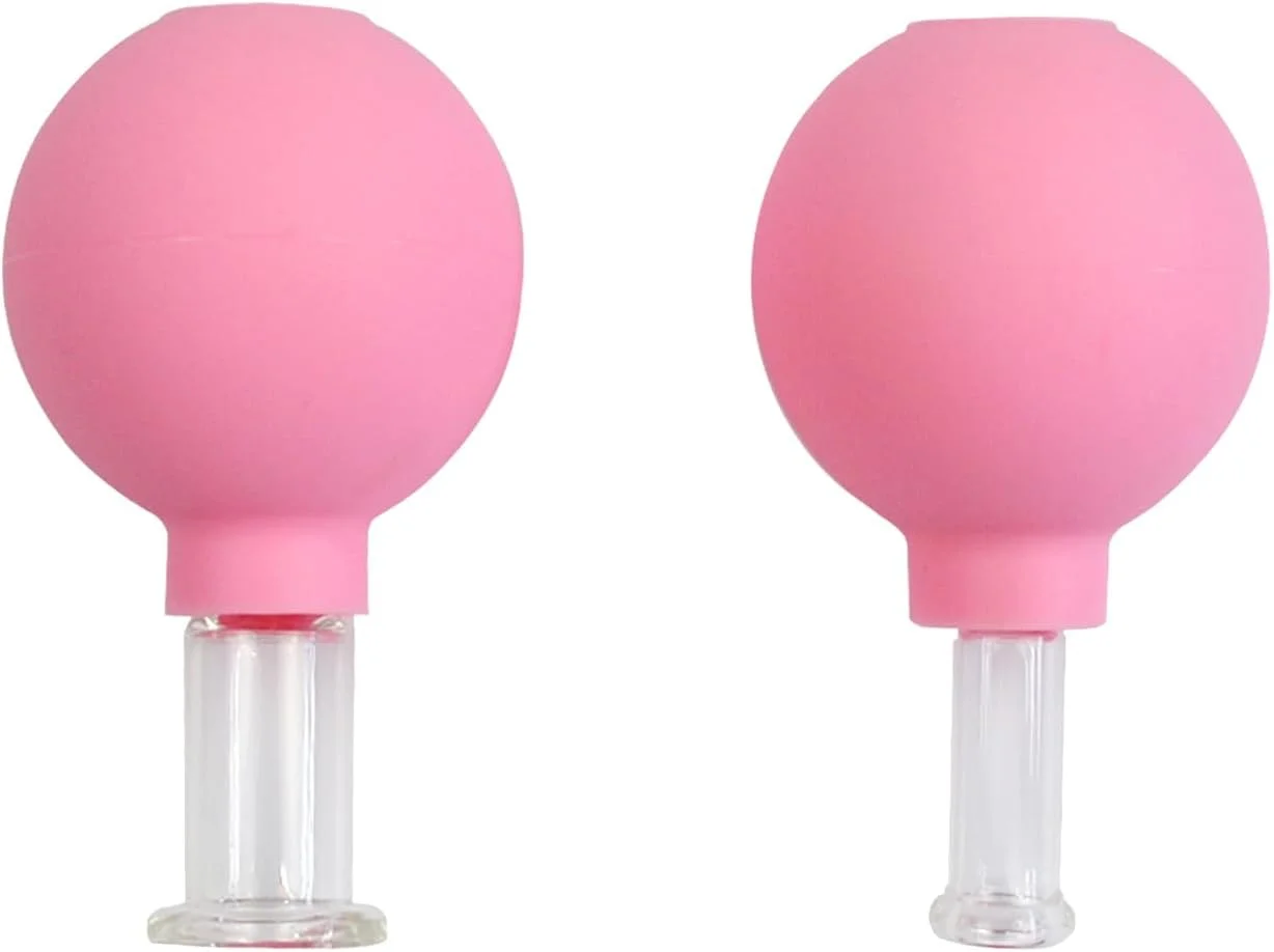 ست لیوان حجامت شیشه ای، لیوان های سیلیکونی حجامت صورت، مکش خلاء برای پوست صورت، پشت، شانه و عضلات (قطر 1 اینچ و 0.4 اینچ، صورتی)، 2 عدد ست لیوان حجامت شیشه ای، لیوان های سیلیکونی حجامت صورت، مکش خلاء برای پوست صورت، پشت، شانه و عضلات (قطر 1 اینچ و 0.4 اینچ، صورتی)، 2 عدد