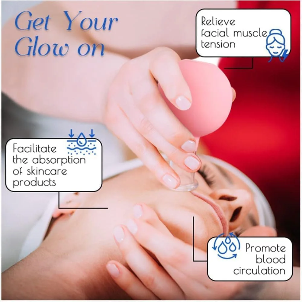 ست لیوان حجامت شیشه ای، لیوان های سیلیکونی حجامت صورت، مکش خلاء برای پوست صورت، پشت، شانه و عضلات (قطر 1 اینچ و 0.4 اینچ، صورتی)، 2 عدد ست لیوان حجامت شیشه ای، لیوان های سیلیکونی حجامت صورت، مکش خلاء برای پوست صورت، پشت، شانه و عضلات (قطر 1 اینچ و 0.4 اینچ، صورتی)، 2 عدد