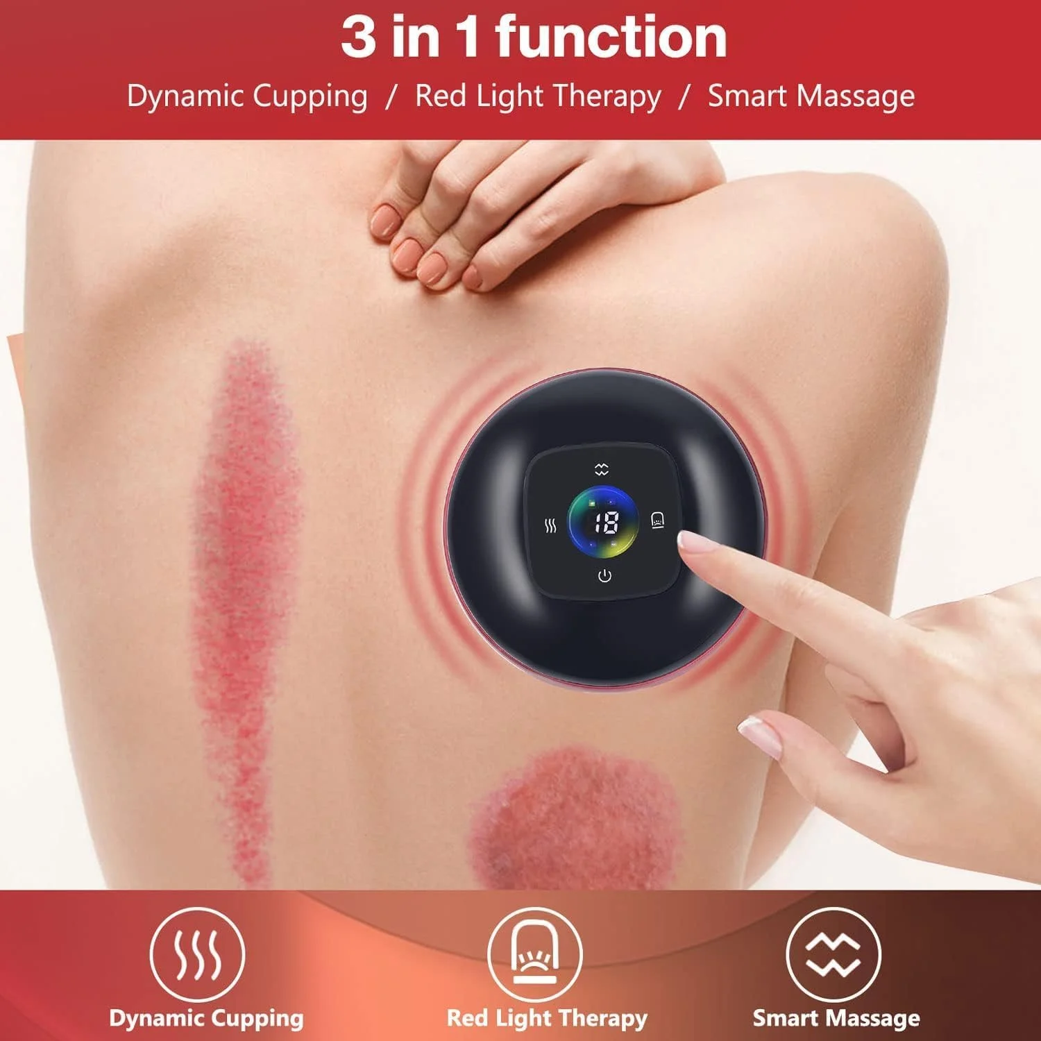 دستگاه ماساژور حجامت الکتریکی هوشمند SmartGrist، ابزار ماساژ گوا شا، ماساژور ضد سلولیت، دستگاه وکیوم تراپی 3 در 1 با 12 سطح دما و مکش، فنجان دستی قابل شارژ دستگاه ماساژور حجامت الکتریکی هوشمند SmartGrist، ابزار ماساژ گوا شا، ماساژور ضد سلولیت، دستگاه وکیوم تراپی 3 در 1 با 12 سطح دما و مکش، فنجان دستی قابل شارژ