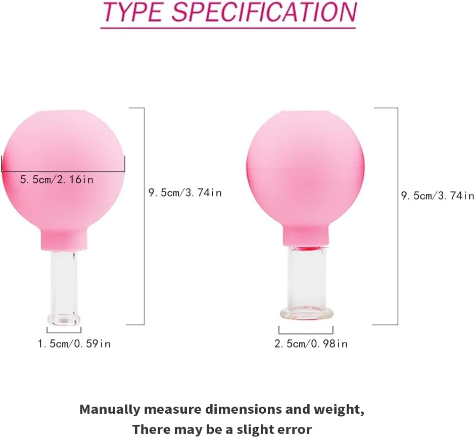 ست لیوان حجامت شیشه ای، لیوان های سیلیکونی حجامت صورت، مکش خلاء برای پوست صورت، پشت، شانه و عضلات (قطر 1 اینچ و 0.4 اینچ، صورتی)، 2 عدد ست لیوان حجامت شیشه ای، لیوان های سیلیکونی حجامت صورت، مکش خلاء برای پوست صورت، پشت، شانه و عضلات (قطر 1 اینچ و 0.4 اینچ، صورتی)، 2 عدد