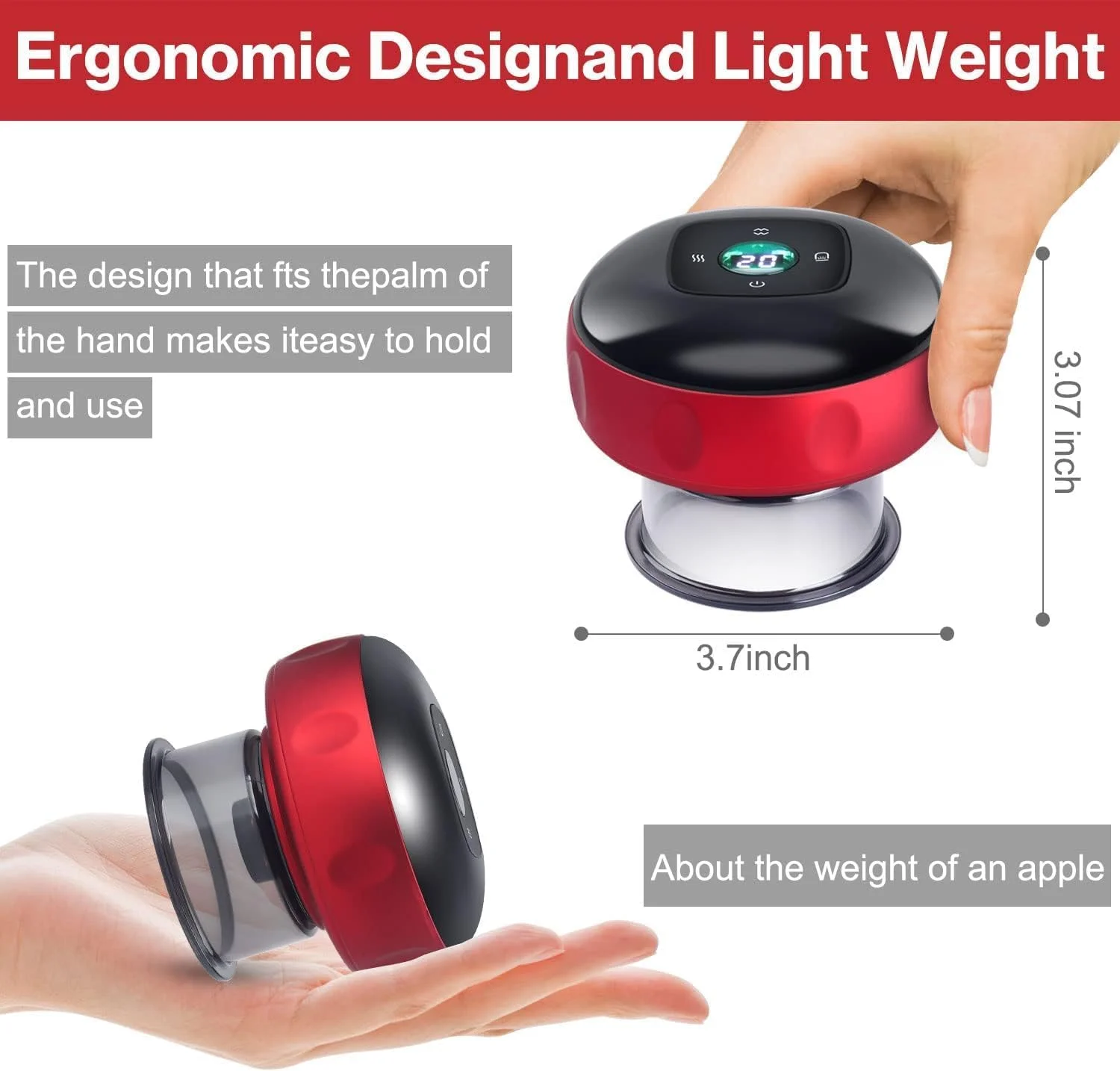 دستگاه ماساژور حجامت الکتریکی هوشمند SmartGrist، ابزار ماساژ گوا شا، ماساژور ضد سلولیت، دستگاه وکیوم تراپی 3 در 1 با 12 سطح دما و مکش، فنجان دستی قابل شارژ دستگاه ماساژور حجامت الکتریکی هوشمند SmartGrist، ابزار ماساژ گوا شا، ماساژور ضد سلولیت، دستگاه وکیوم تراپی 3 در 1 با 12 سطح دما و مکش، فنجان دستی قابل شارژ