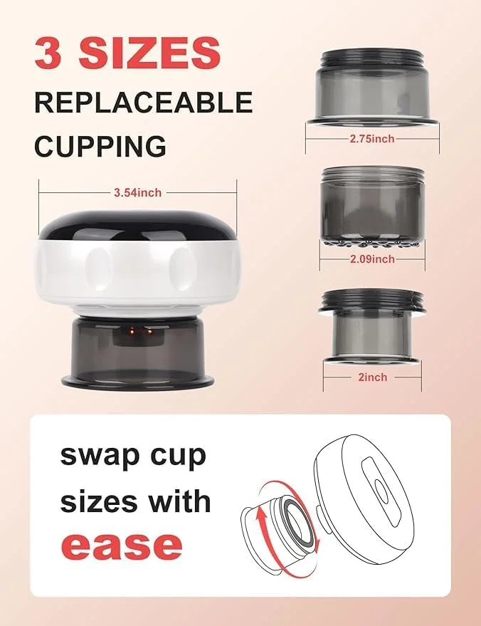 ماساژور حجامت برقی با کنترل از راه دور تزویق، 12 سطح مکش و دما، ماساژور حجامت دینامیک هوشمند، تسکین درد بدن، کمر، شانه و پا، آرامش عضلات بدن (سفید) ماساژور حجامت برقی با کنترل از راه دور تزویق، 12 سطح مکش و دما، ماساژور حجامت دینامیک هوشمند، تسکین درد بدن، کمر، شانه و پا، آرامش عضلات بدن (سفید)