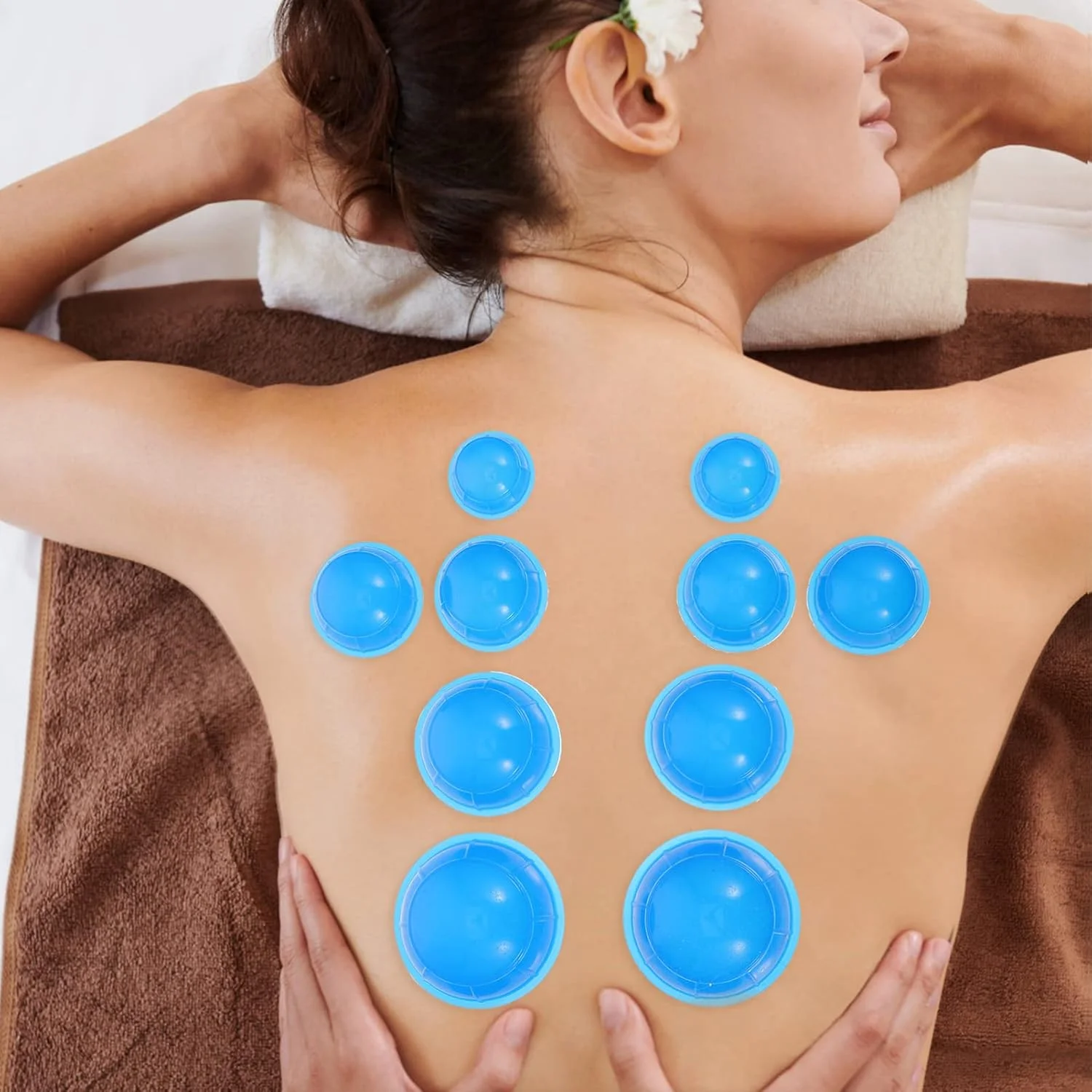 ماساژور حجامت سیلیکونی قابل حمل SUPVOX، 12 عدد فنجان مکش برای آرامش عضلات، جذب رطوبت، درمان بدن برای مبتدیان