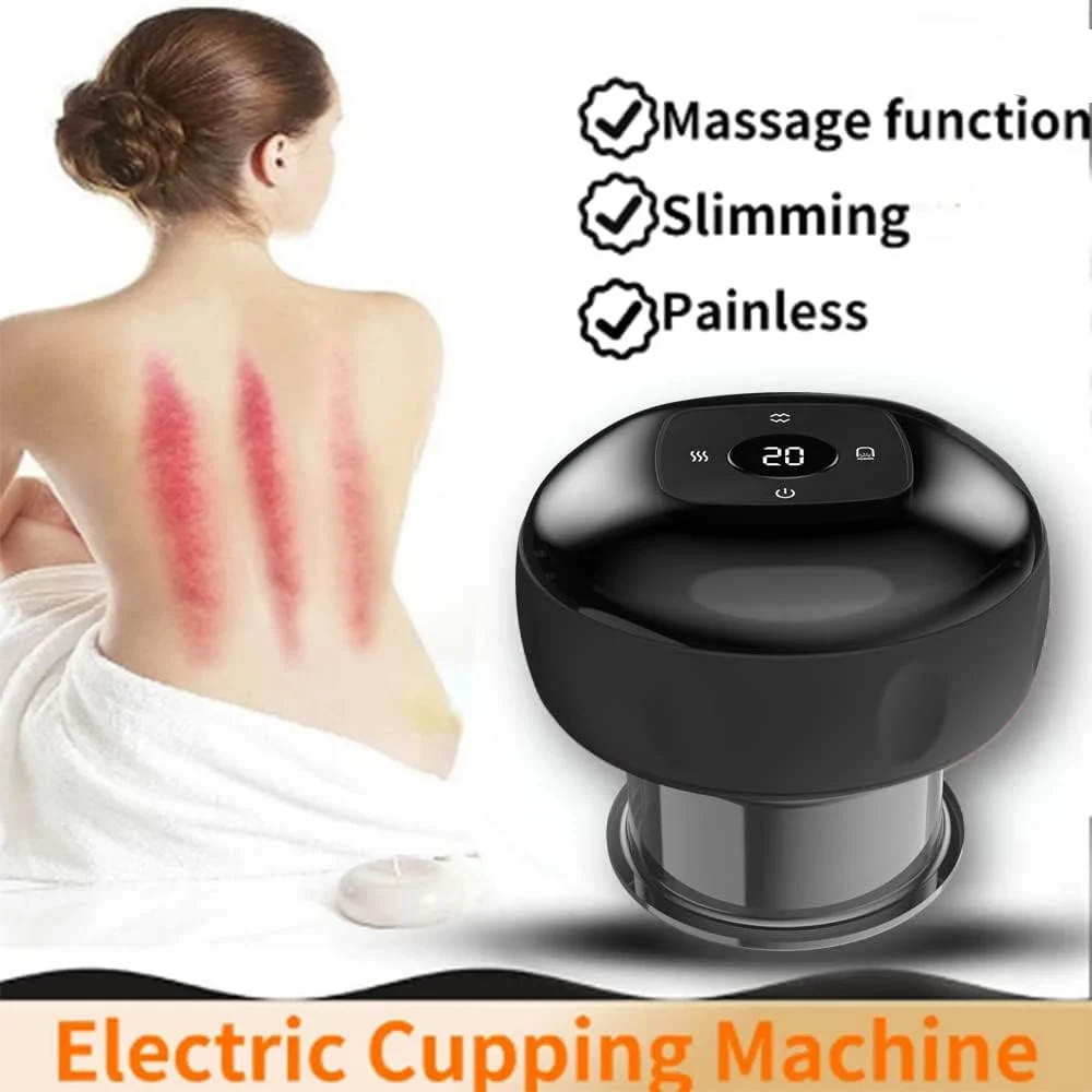 دستگاه کاپینگ برقی SUVEUS، ماساژ هوشمند 4 در 1 با 12 سطح دما و مکش، دستگاه گوا شا برای تسکین فشار شانه، کمر و پا، مشکی دستگاه کاپینگ برقی SUVEUS، ماساژ هوشمند 4 در 1 با 12 سطح دما و مکش، دستگاه گوا شا برای تسکین فشار شانه، کمر و پا، مشکی