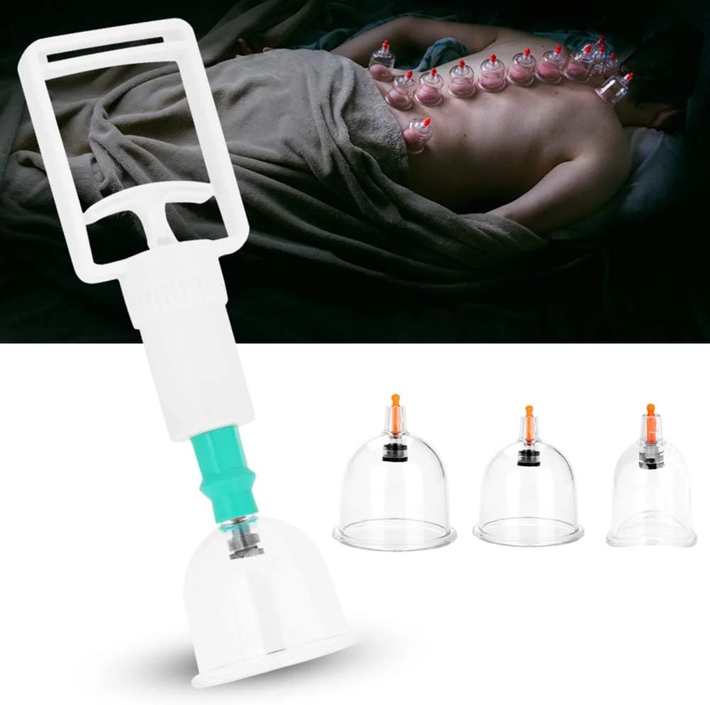 مجموعه حجامت، مجموعه درمان حجامت خلاء 6 فنجان فنجان های مکش هوا فنجان های چینی با دسته فنجان های حجامت ماساژ صورت