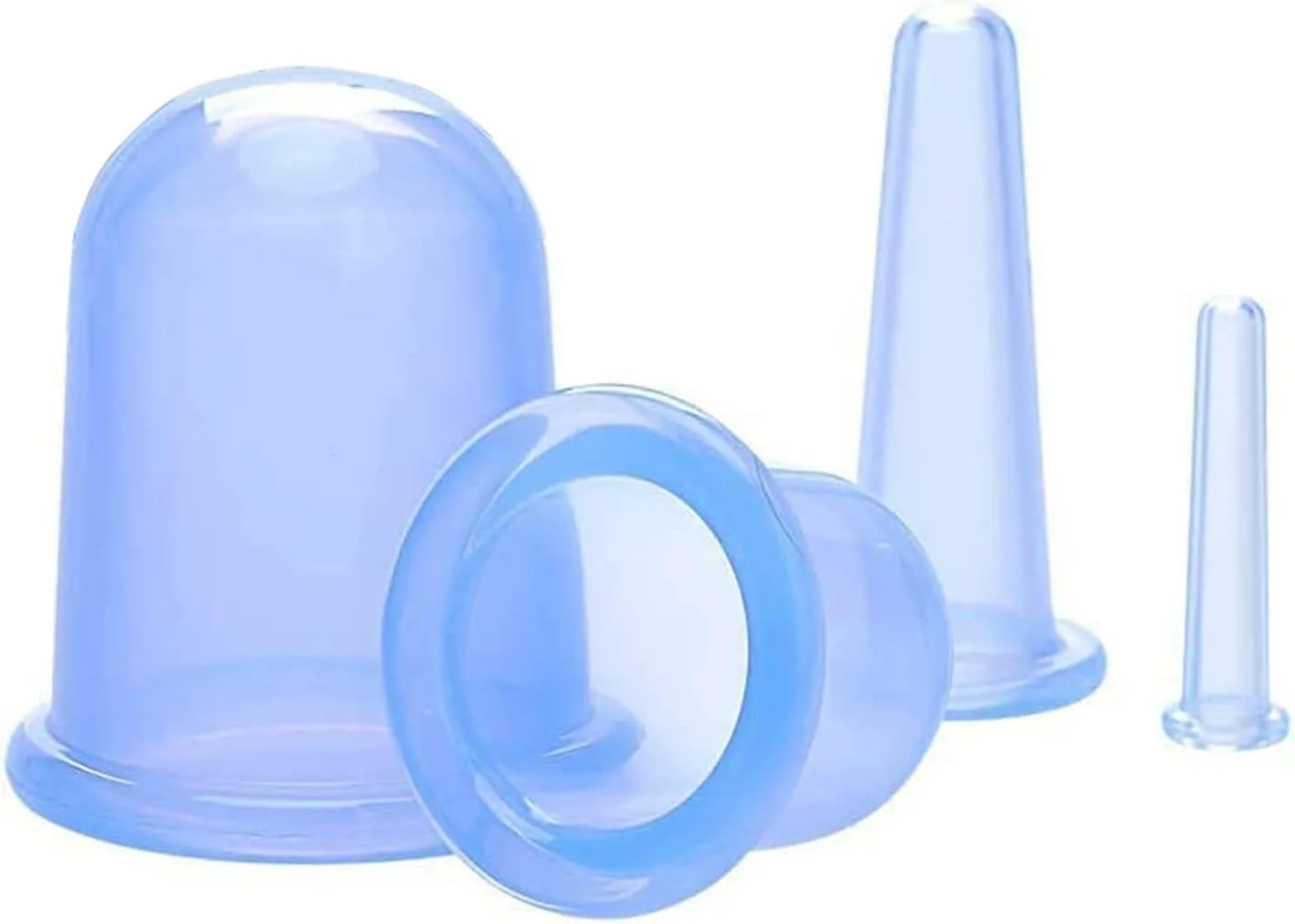 ست فنجان حجامت، 4 عدد فنجان سیلیکونی حجامت، فنجان ماساژ مکش خلاء، فنجان ضد سلولیت برای ماساژ تسکین درد آرتریت، 4 سایز