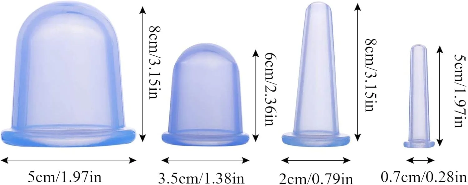 ست فنجان حجامت، 4 عدد فنجان سیلیکونی حجامت، فنجان ماساژ مکش خلاء، فنجان ضد سلولیت برای ماساژ تسکین درد آرتریت، 4 سایز ست فنجان حجامت، 4 عدد فنجان سیلیکونی حجامت، فنجان ماساژ مکش خلاء، فنجان ضد سلولیت برای ماساژ تسکین درد آرتریت، 4 سایز