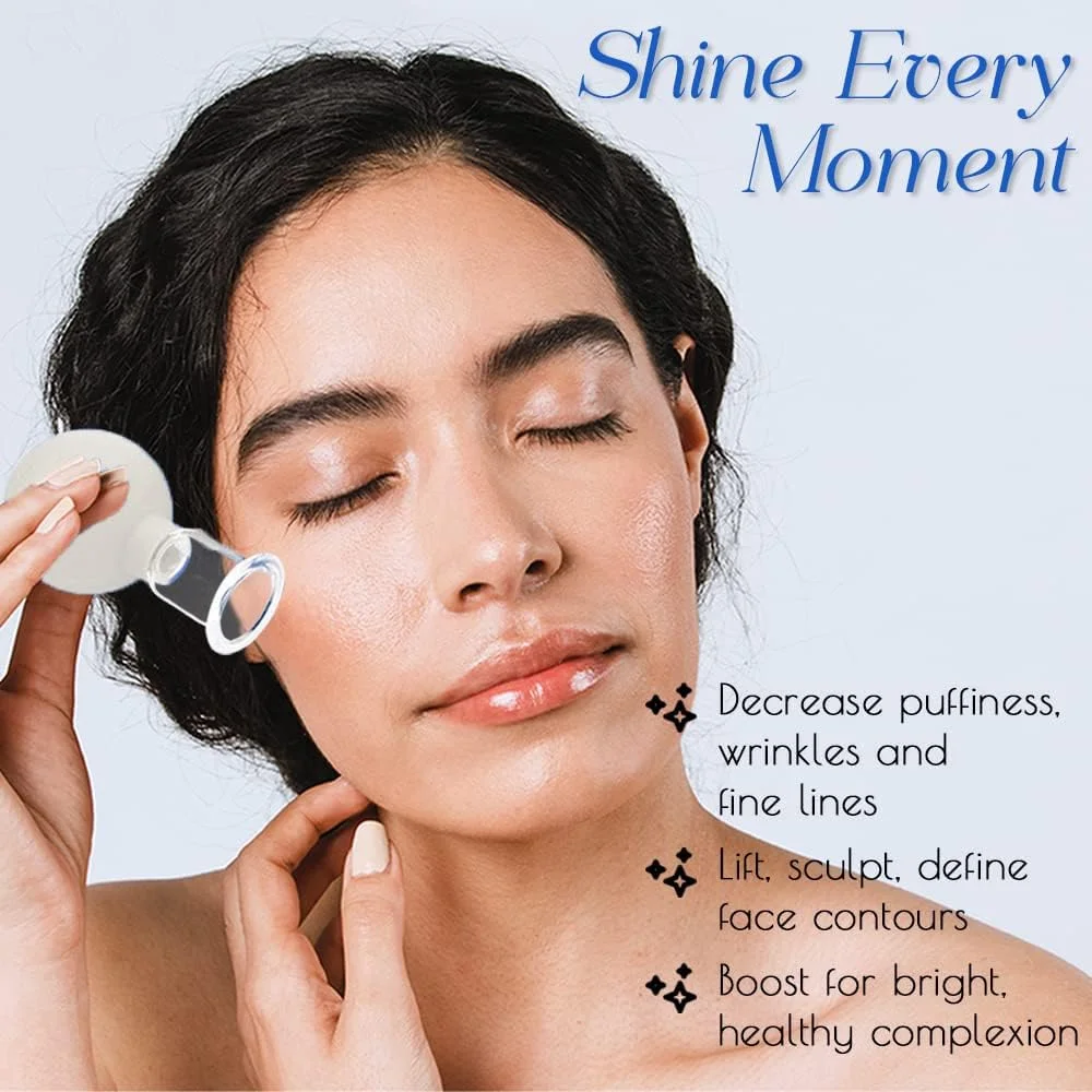 ست ۴ عددی لیوان حجامت صورت Vinban | مکش خلاء سیلیکونی | ماساژ درمانی حجامت | کیت ضد سلولیت، ضد چروک و جوانسازی فوری پوست | برای چشم، صورت و بدن (سفید) ست ۴ عددی لیوان حجامت صورت Vinban | مکش خلاء سیلیکونی | ماساژ درمانی حجامت | کیت ضد سلولیت، ضد چروک و جوانسازی فوری پوست | برای چشم، صورت و بدن (سفید)