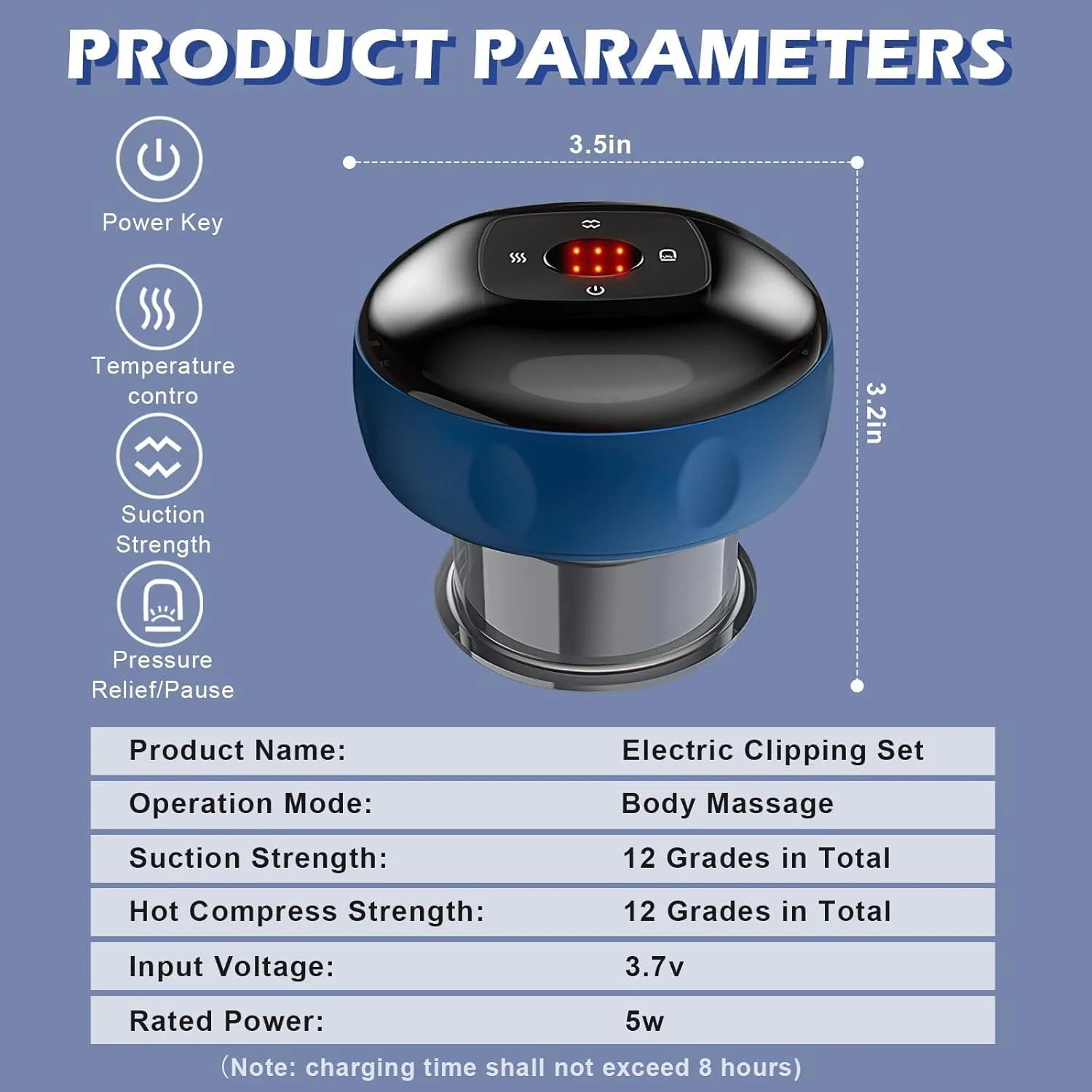 دستگاه ماساژور حجامت برقی VersaMarts - ماساژور خلاء نور قرمز هوشمند با 12 حالت قابل تنظیم، حالت های گوا شا و مکش، دستگاه حجامت قابل شارژ برای تسکین کمر، گردن و عضلات (آبی) دستگاه ماساژور حجامت برقی VersaMarts - ماساژور خلاء نور قرمز هوشمند با 12 حالت قابل تنظیم، حالت های گوا شا و مکش، دستگاه حجامت قابل شارژ برای تسکین کمر، گردن و عضلات (آبی)