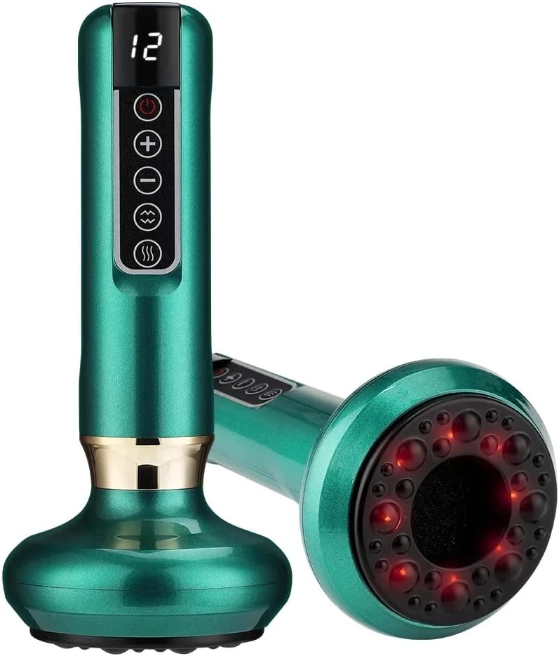 دستگاه ماساژور حجامت برقی مکشی قابل تنظیم 12 حالته، ست ابزار ماساژ گوا شا برای شانه، گردن، پشت، بازوها و پاها، تسکین درد