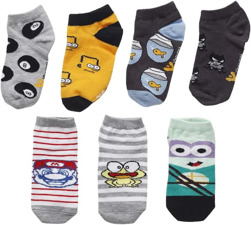 جوراب بچگانه طرح دار چند رنگ، بسته 7 عددی (25-30 رشته) مدل 333006