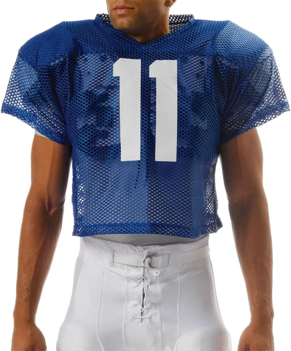 پیراهن تمرینی یقه هفت توری A4 مناسب جوانان، آبی سلطنتی، سایز XX-بزرگ