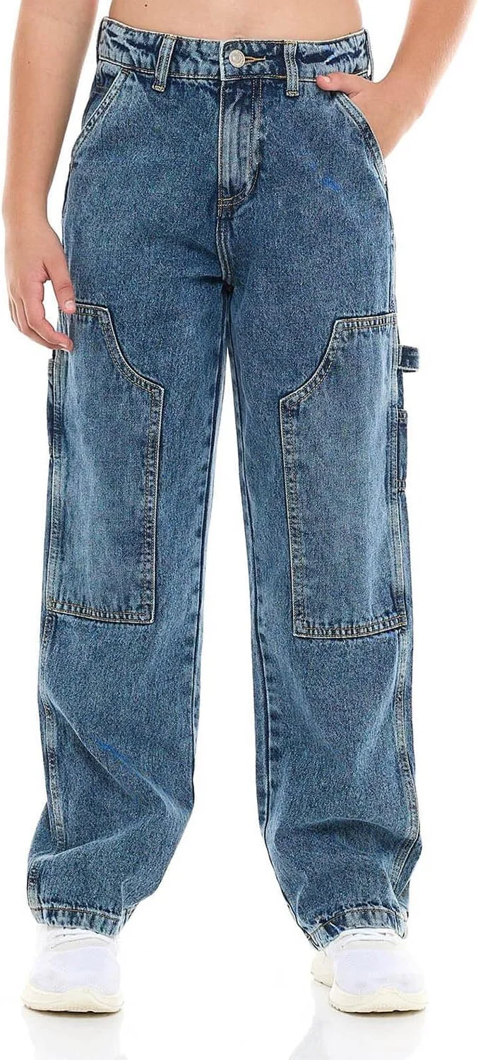 شلوار جین پسرانه آر اند بی مدل 325-1169TB675-1 با فیت آزاد و دکمه