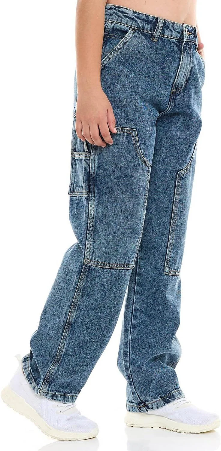 شلوار جین پسرانه آر اند بی مدل 325-1169TB675-1 با فیت آزاد و دکمه