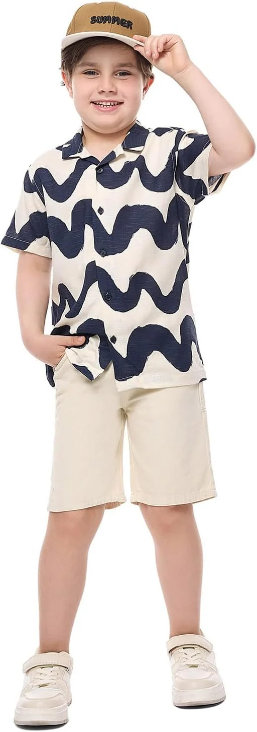 شلوارک پسرانه ساده با کمر بند دار مدل 325-1345KB033-2