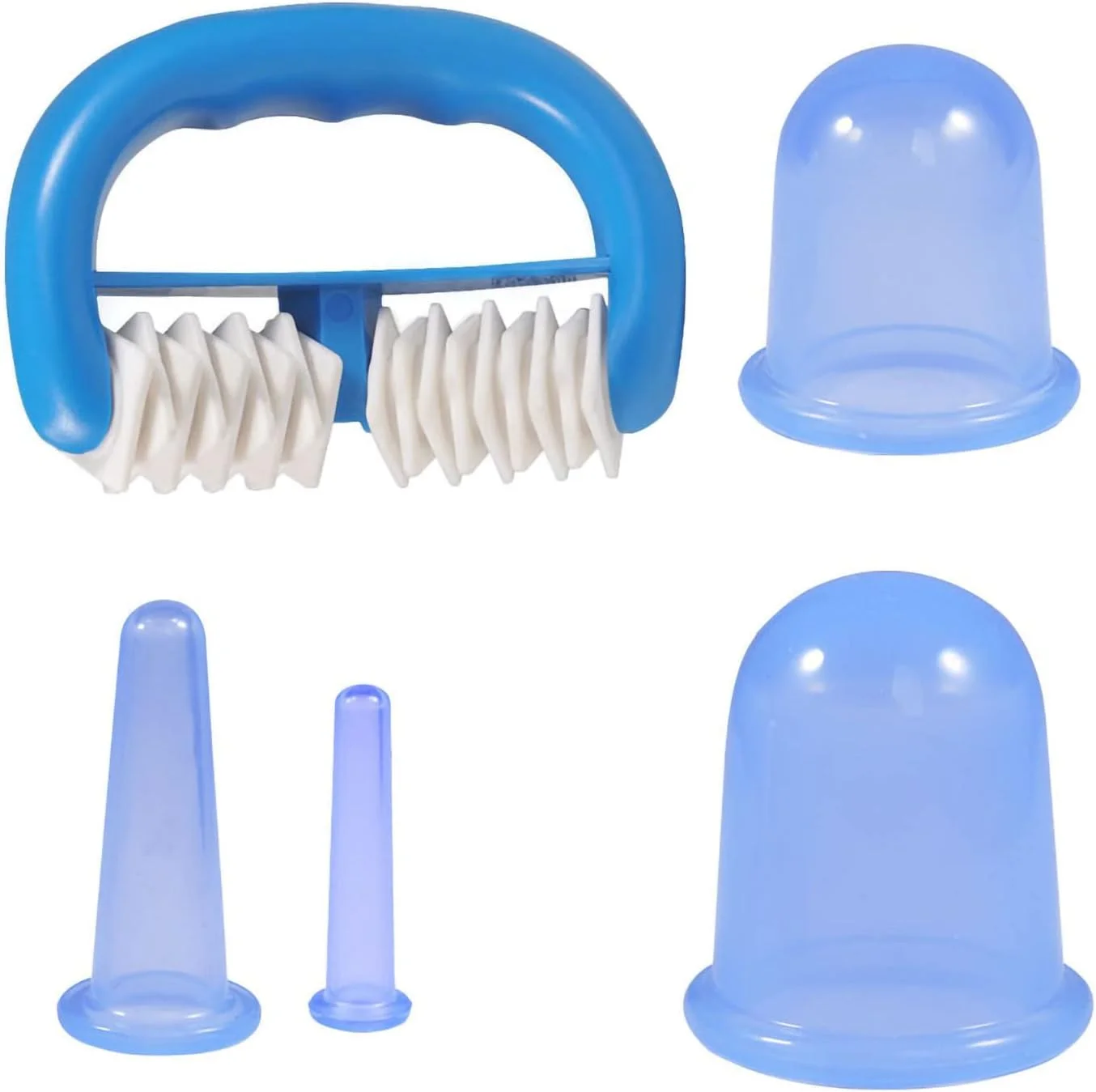 مجموعه لیوان حجامت سیلیکونی ZAIED با غلتک ماساژ و پدهای کاهش سلولیت Herbalfirm - لیوان های ماساژ خلاء برای حجامت درمانی و ماساژ درمانی موثر