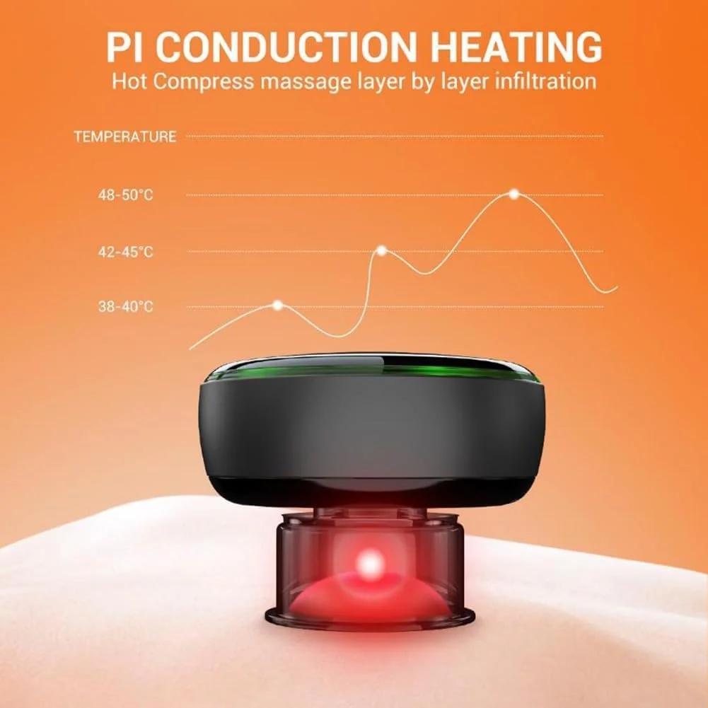 ماساژور فشار منفی X&Z-XAOY با کنترل از راه دور، 4 حالت، 16 سطح مکش قابل تنظیم، کمپرس گرم هوشمند الکتریکی برای کاهش درد عضلانی (رنگ: آبی)