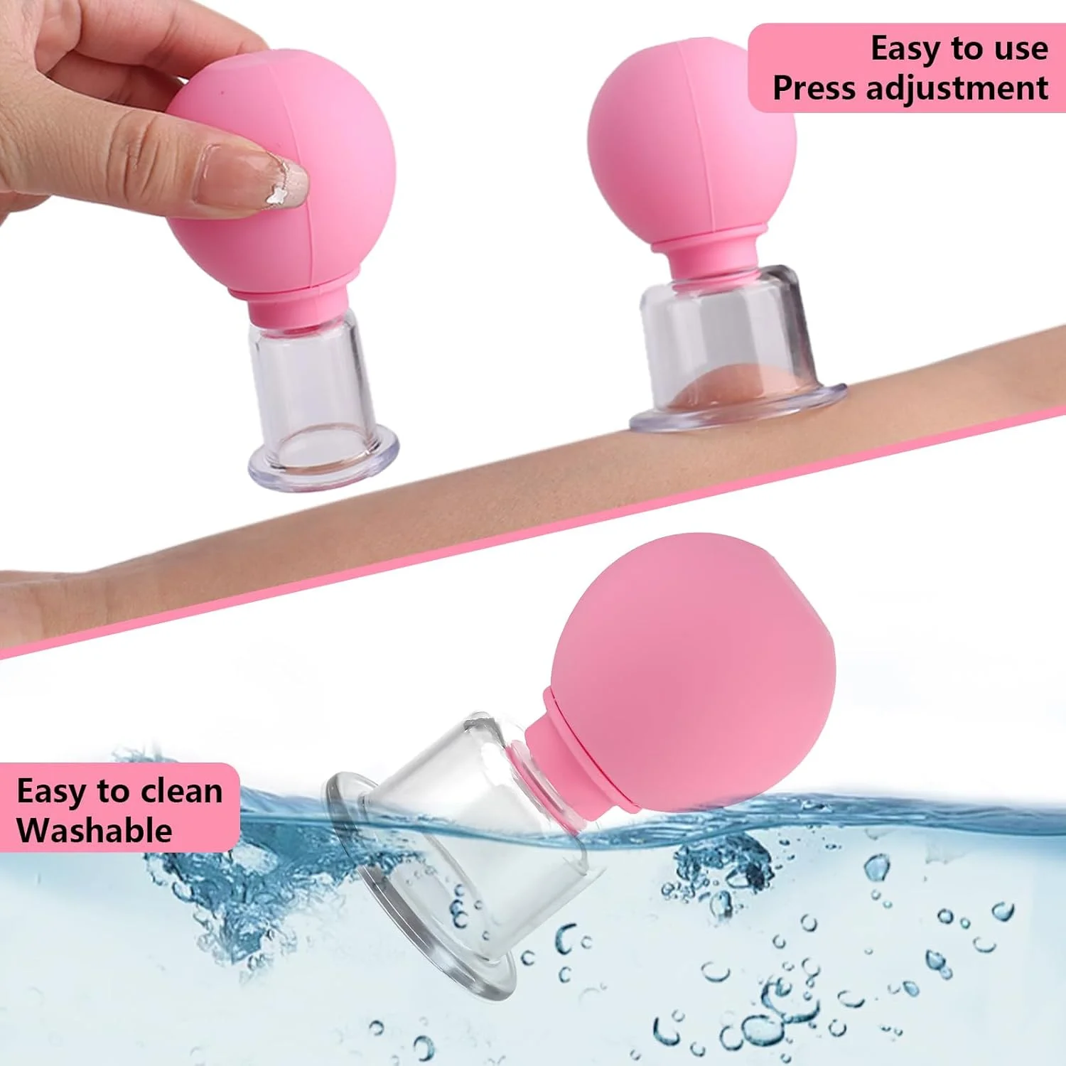 مجموعه ۴ عددی لیوان حجامت با توپ مکش سیلیکونی YYTECH، ماساژ خلاء صورت، سم زدایی، ضد تنش، چین و چروک و سلولیت، برای هر ناحیه از بدن مجموعه ۴ عددی لیوان حجامت با توپ مکش سیلیکونی YYTECH، ماساژ خلاء صورت، سم زدایی، ضد تنش، چین و چروک و سلولیت، برای هر ناحیه از بدن