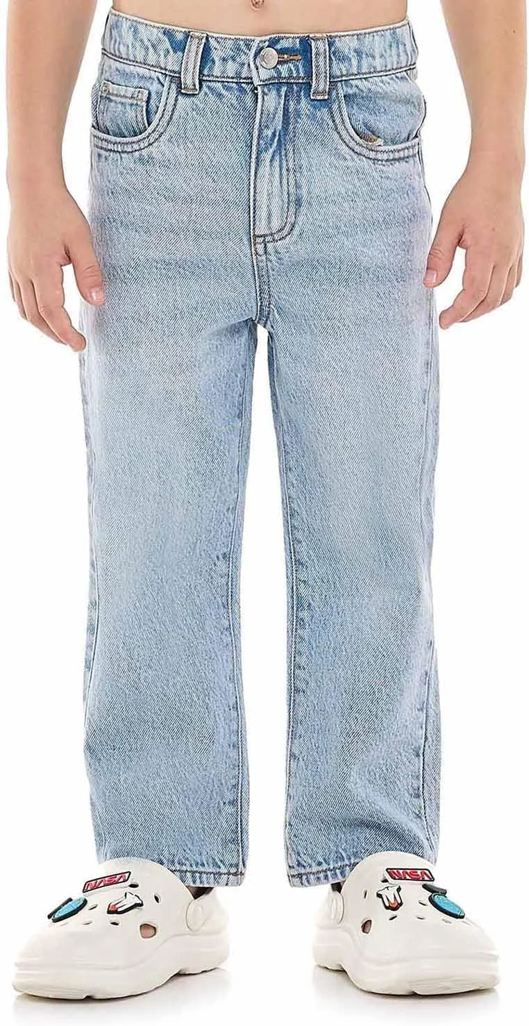 شلوار جین راسته پسرانه آر اند بی مدل 325-1111KB032-1 با دکمه