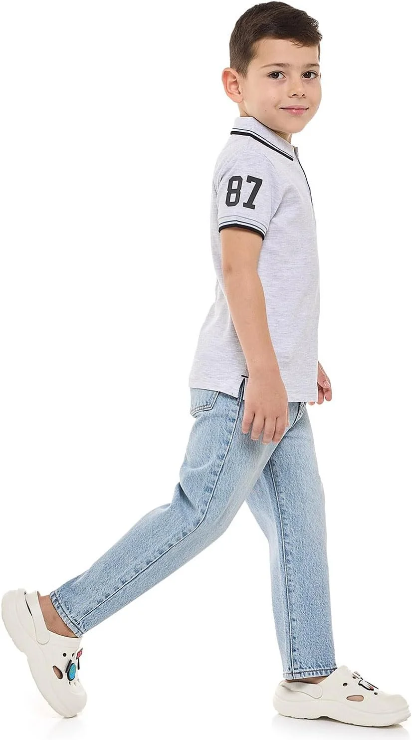 شلوار جین راسته پسرانه آر اند بی مدل 325-1111KB032-1 با دکمه