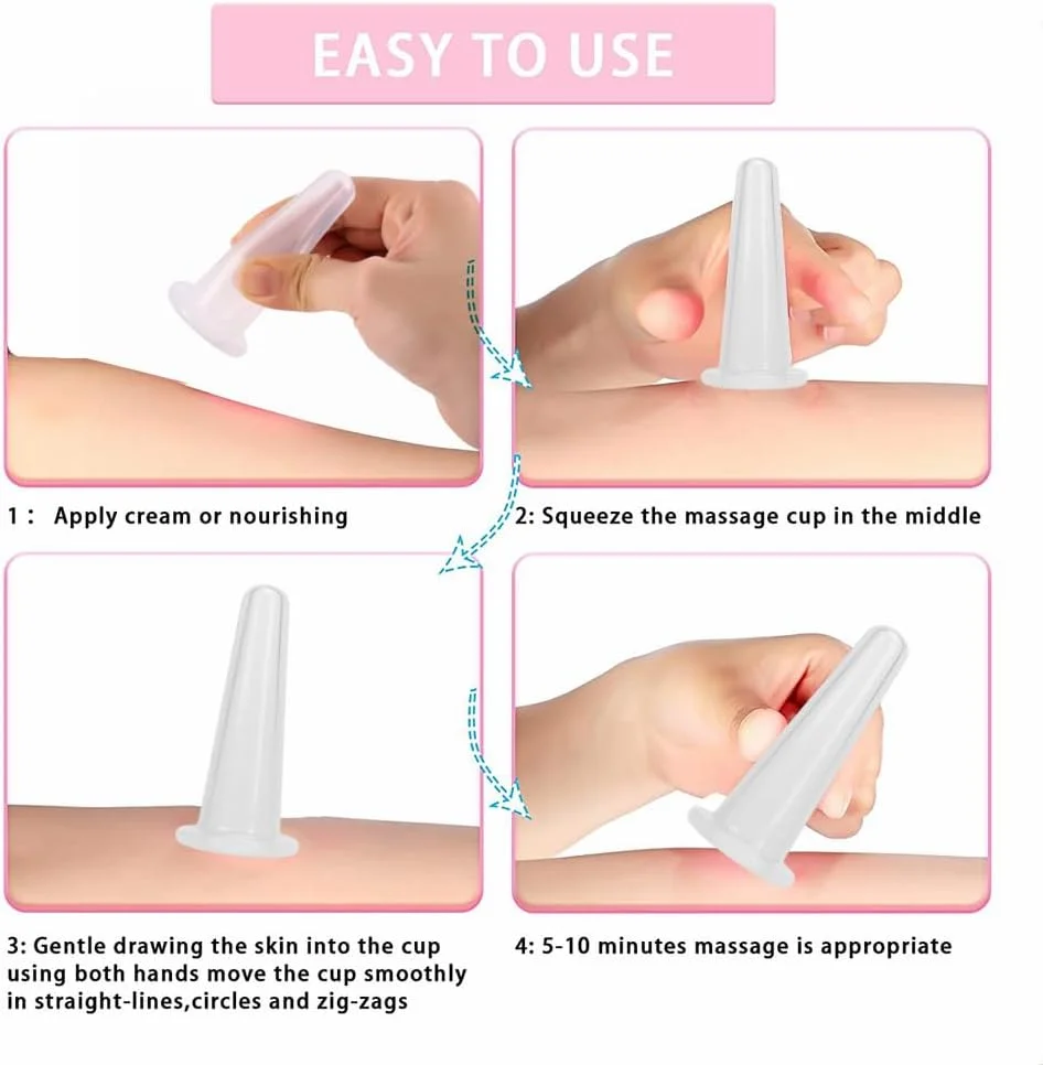 ست ۴ عددی لیوان ماساژ سیلیکونی صورت ییلینا، مناسب برای ماساژ صورت، گردن، پشت و چشم، لیوان های مکش وکیوم، ماساژور ضد سلولیت، مراقبت بهداشتی (سفید) ست ۴ عددی لیوان ماساژ سیلیکونی صورت ییلینا، مناسب برای ماساژ صورت، گردن، پشت و چشم، لیوان های مکش وکیوم، ماساژور ضد سلولیت، مراقبت بهداشتی (سفید)