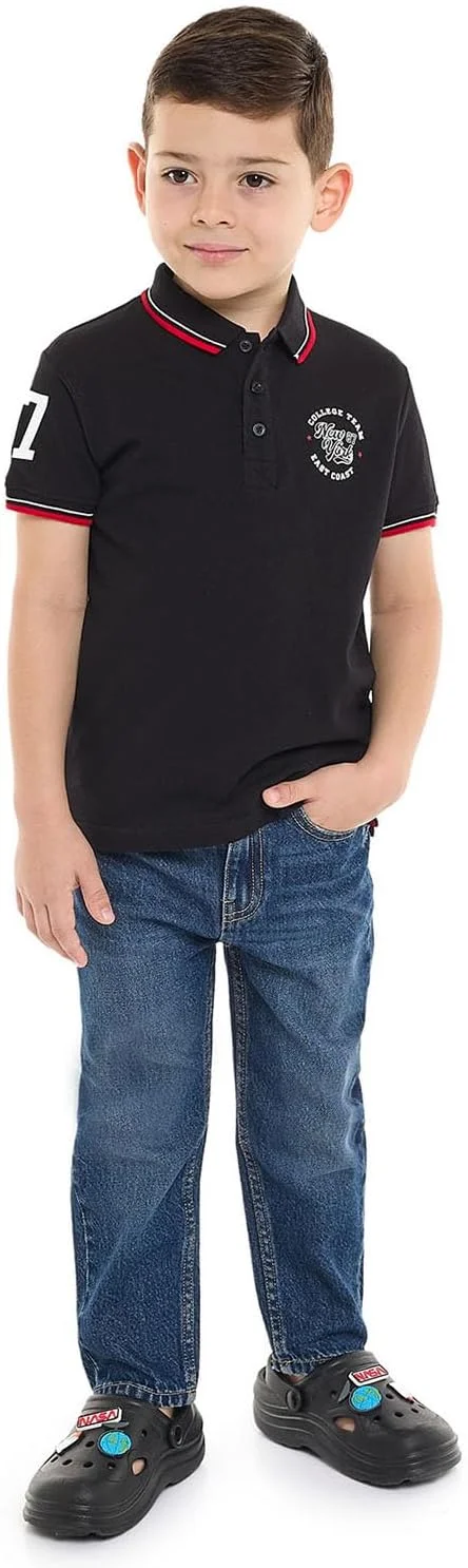 شلوار جین راسته پسرانه آر اند بی مدل 325-1111KB072-2 با دکمه