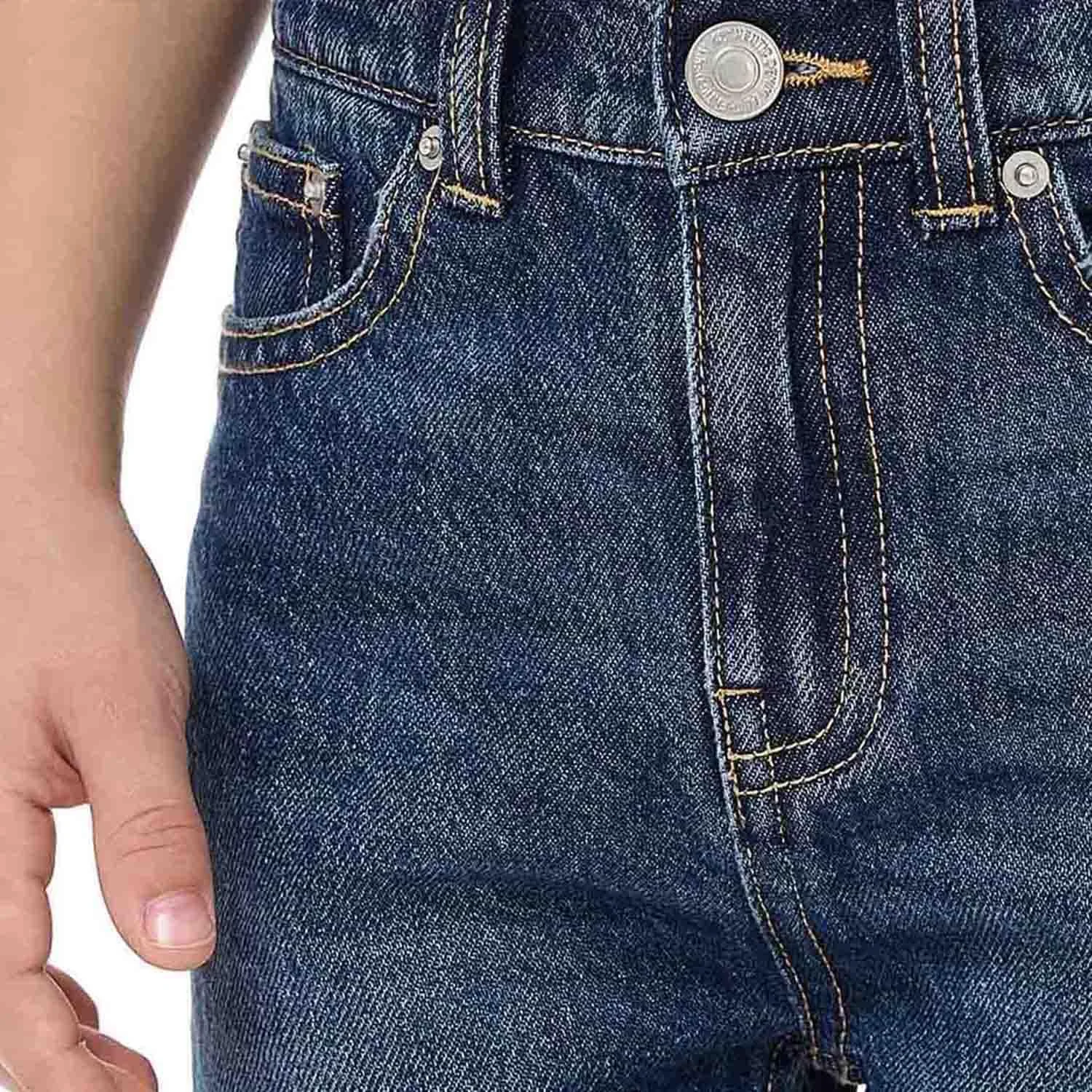 شلوار جین راسته پسرانه آر اند بی مدل 325-1111KB072-2 با دکمه شلوار جین راسته پسرانه آر اند بی مدل 325-1111KB072-2 با دکمه