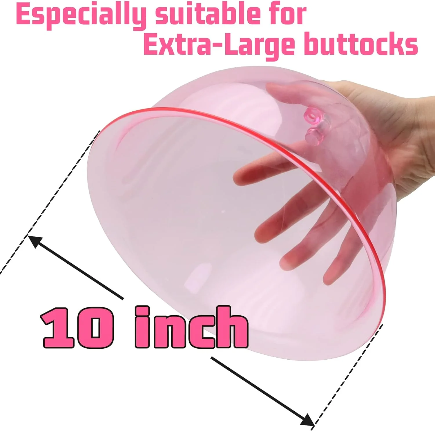 لوازم جانبی دستگاه کاپینگ وکیوم ZILAMPU، کاپ های مکش درمانی با قطر 250 میلی متر XXL با شلنگ Y برای لیفت باسن، ماساژ بدن (صورتی - 1 جفت)