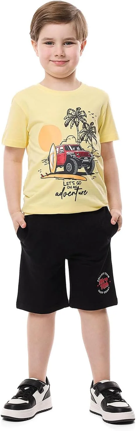 شورت پسرانه طرح دار R&B Boys مدل 325-0973KB121-8 با بند قابل تنظیم