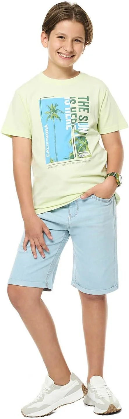 تی‌شرت طرح‌دار پسرانه آر اند بی مدل 325-0777TB100-1 با یقه گرد و آستین کوتاه