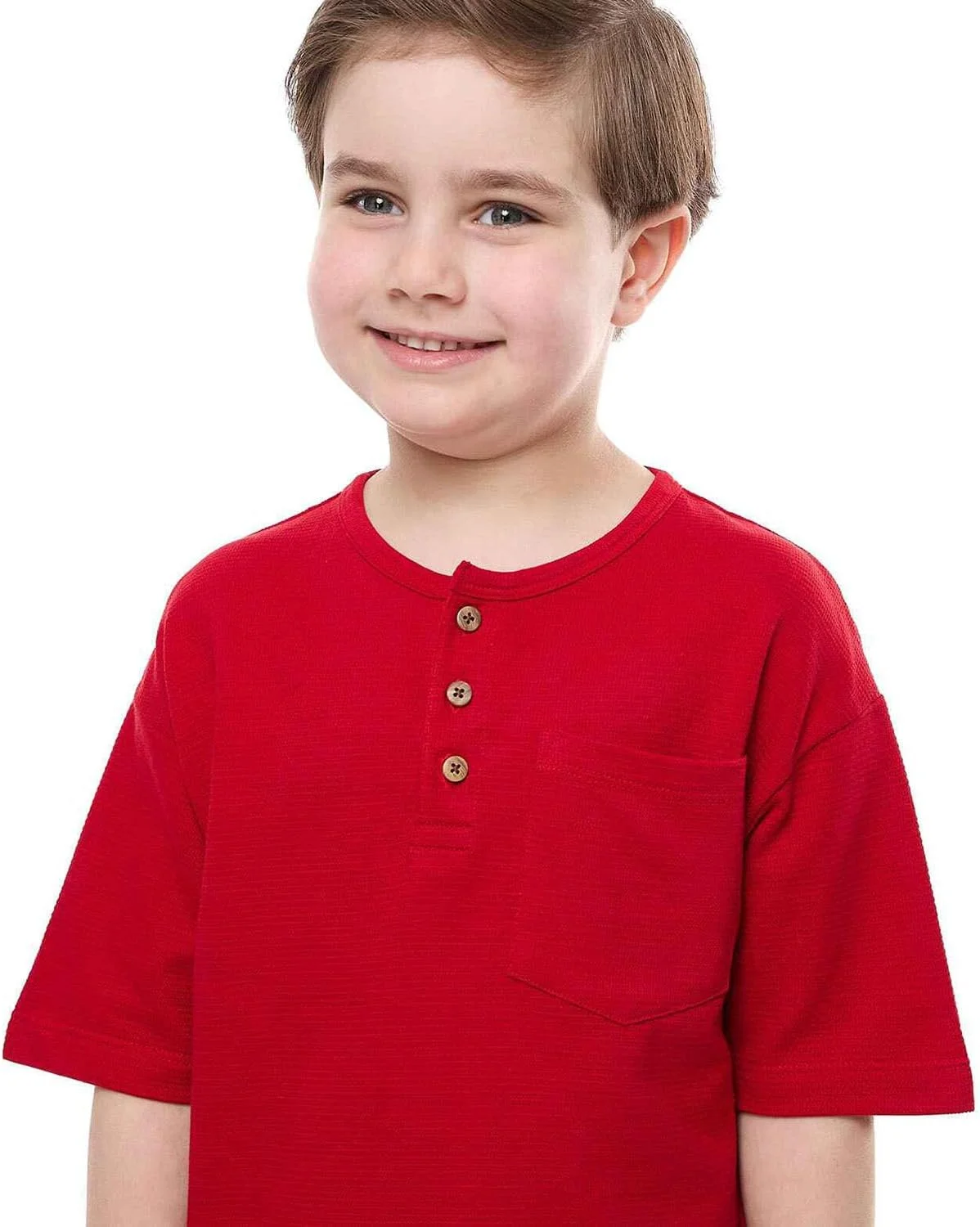 تی‌شرت طرح‌دار پسرانه آر اند بی مدل 325-0777KB127-6 با یقه هنلی و آستین کوتاه