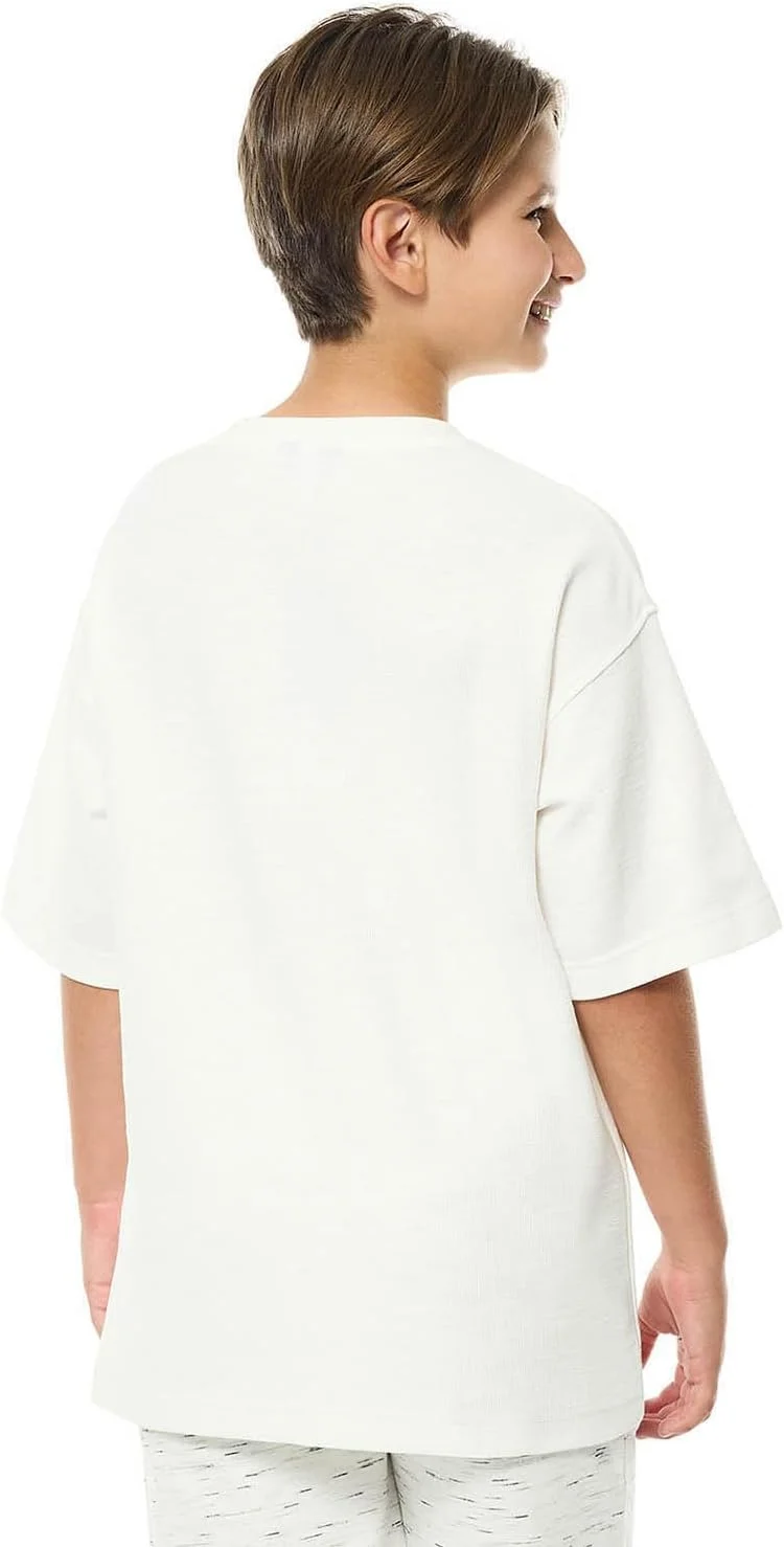 تی‌شرت گشاد گلدوزی شده پسرانه آر اند بی با یقه گرد و آستین کوتاه