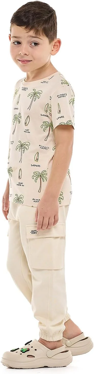 شلوار جاگر پسرانه R&B مدل 325-0804KB085-2 با کمر بند دار