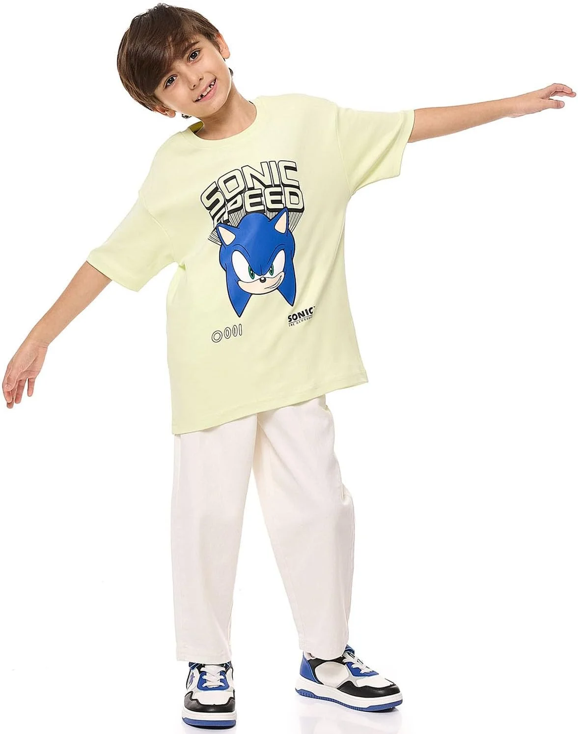 تی‌شرت طرح‌دار پسرانه آر اند بی مدل Sonic با یقه گرد و آستین کوتاه