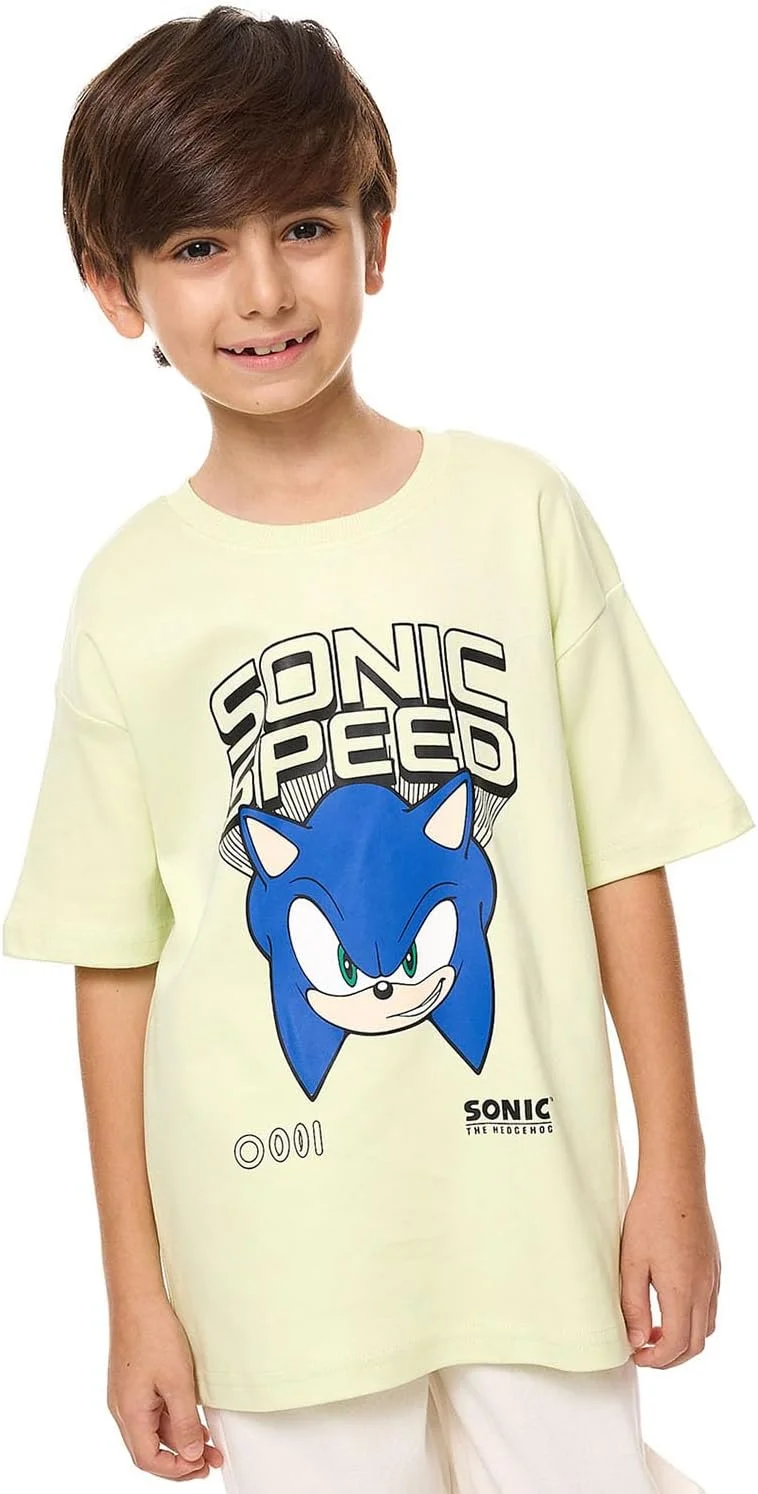 تیشرت طرحدار پسرانه آر اند بی مدل Sonic با یقه گرد و آستین کوتاه تیشرت طرحدار پسرانه آر اند بی مدل Sonic با یقه گرد و آستین کوتاه