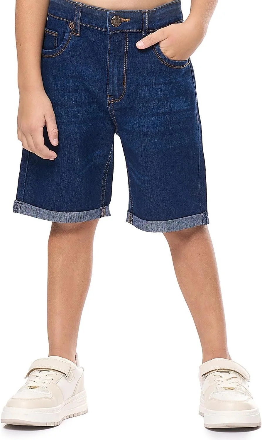 شلوارک جین پسرانه آر اند بی مدل 325-0233KB125-4 با دکمه