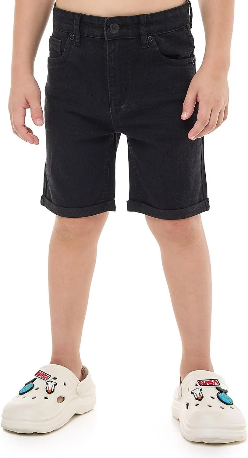 شلوارک جین پسرانه آر اند بی مدل 325-0233KB125-4 با دکمه شلوارک جین پسرانه آر اند بی مدل 325-0233KB125-4 با دکمه