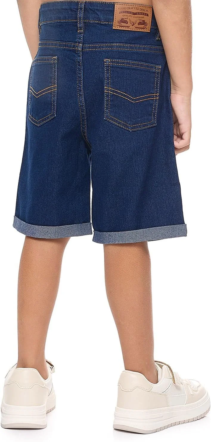 شلوارک جین پسرانه آر اند بی مدل 325-0233KB125-4 با دکمه شلوارک جین پسرانه آر اند بی مدل 325-0233KB125-4 با دکمه