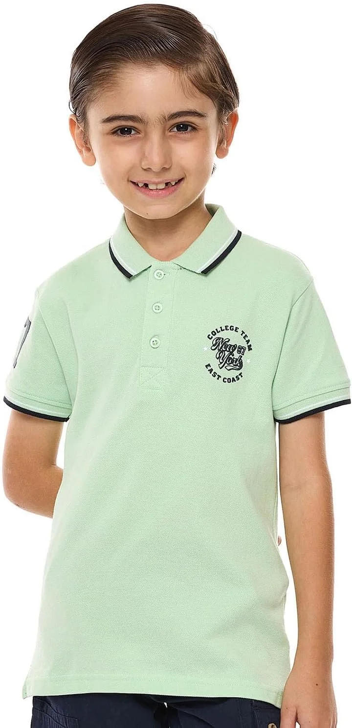تی شرت پولو پسرانه طرح دار آستین کوتاه تی شرت پولو پسرانه طرح دار آستین کوتاه