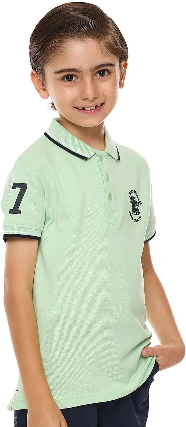 تی شرت پولو پسرانه طرح دار آستین کوتاه تی شرت پولو پسرانه طرح دار آستین کوتاه