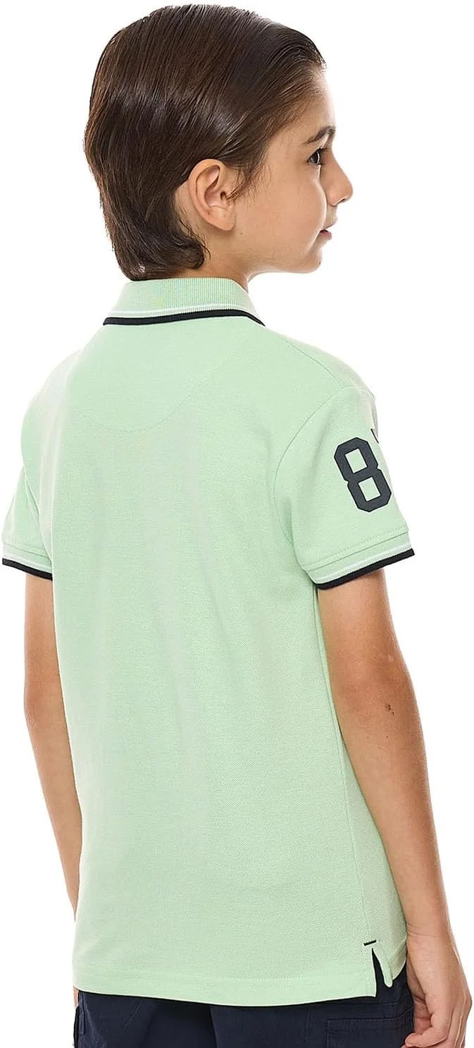 تی شرت پولو پسرانه طرح دار آستین کوتاه تی شرت پولو پسرانه طرح دار آستین کوتاه