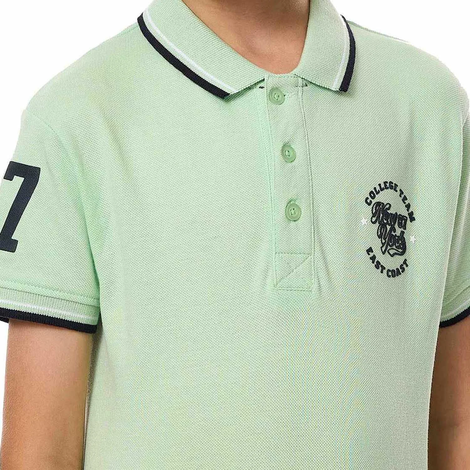 تی شرت پولو پسرانه طرح دار آستین کوتاه تی شرت پولو پسرانه طرح دار آستین کوتاه