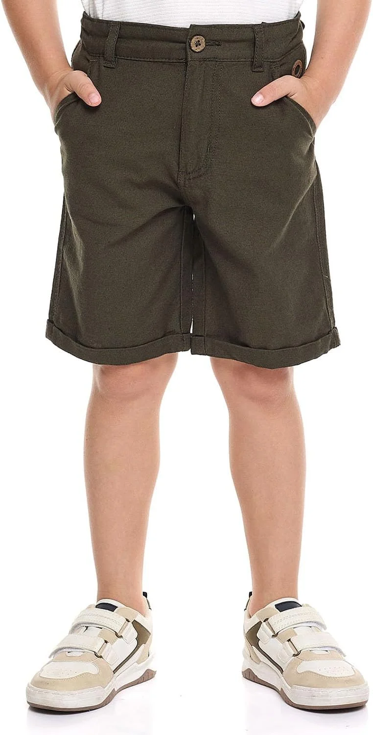 شلوارک های کتان پسرانه آر اند بی مدل 125-1345KB404-2 با بست دکمه ای شلوارک های کتان پسرانه آر اند بی مدل 125-1345KB404-2 با بست دکمه ای