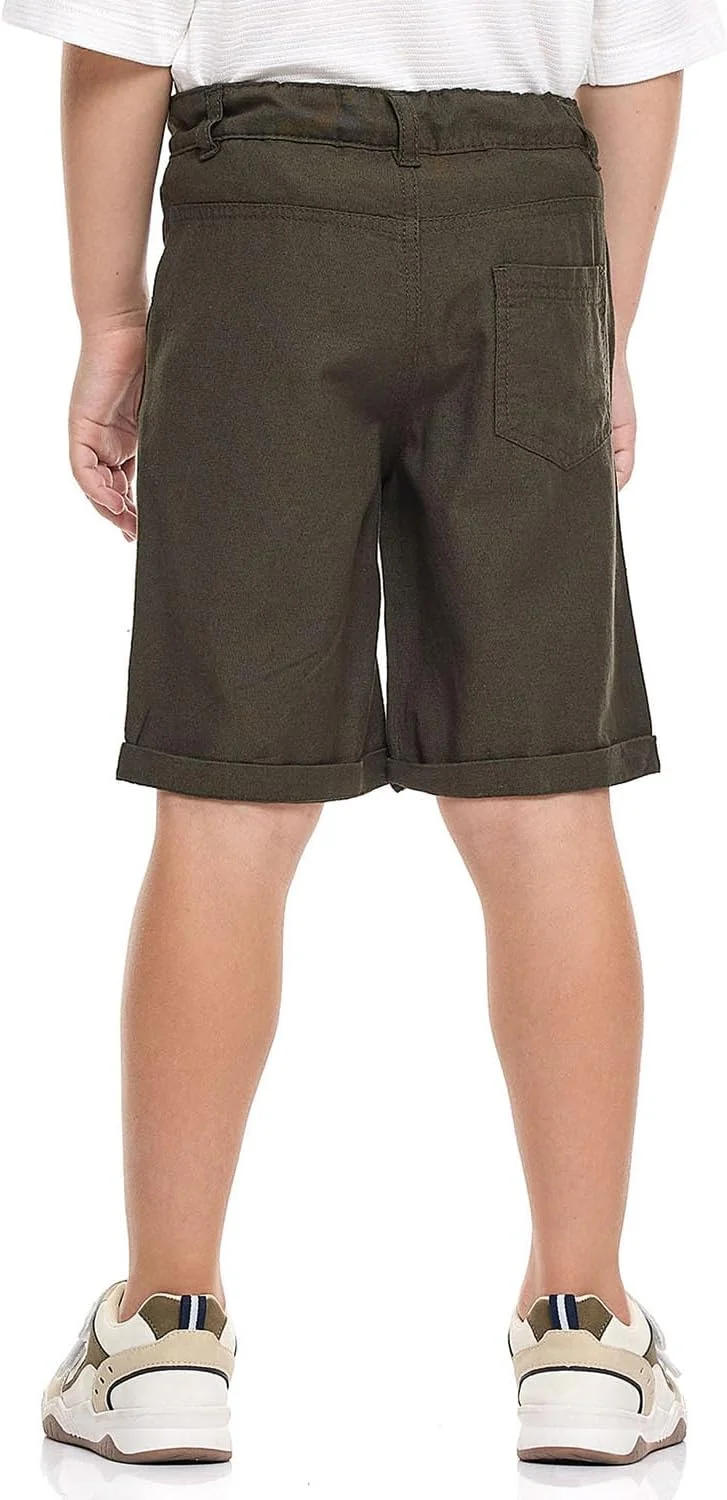 شلوارک های کتان پسرانه آر اند بی مدل 125-1345KB404-2 با بست دکمه ای شلوارک های کتان پسرانه آر اند بی مدل 125-1345KB404-2 با بست دکمه ای